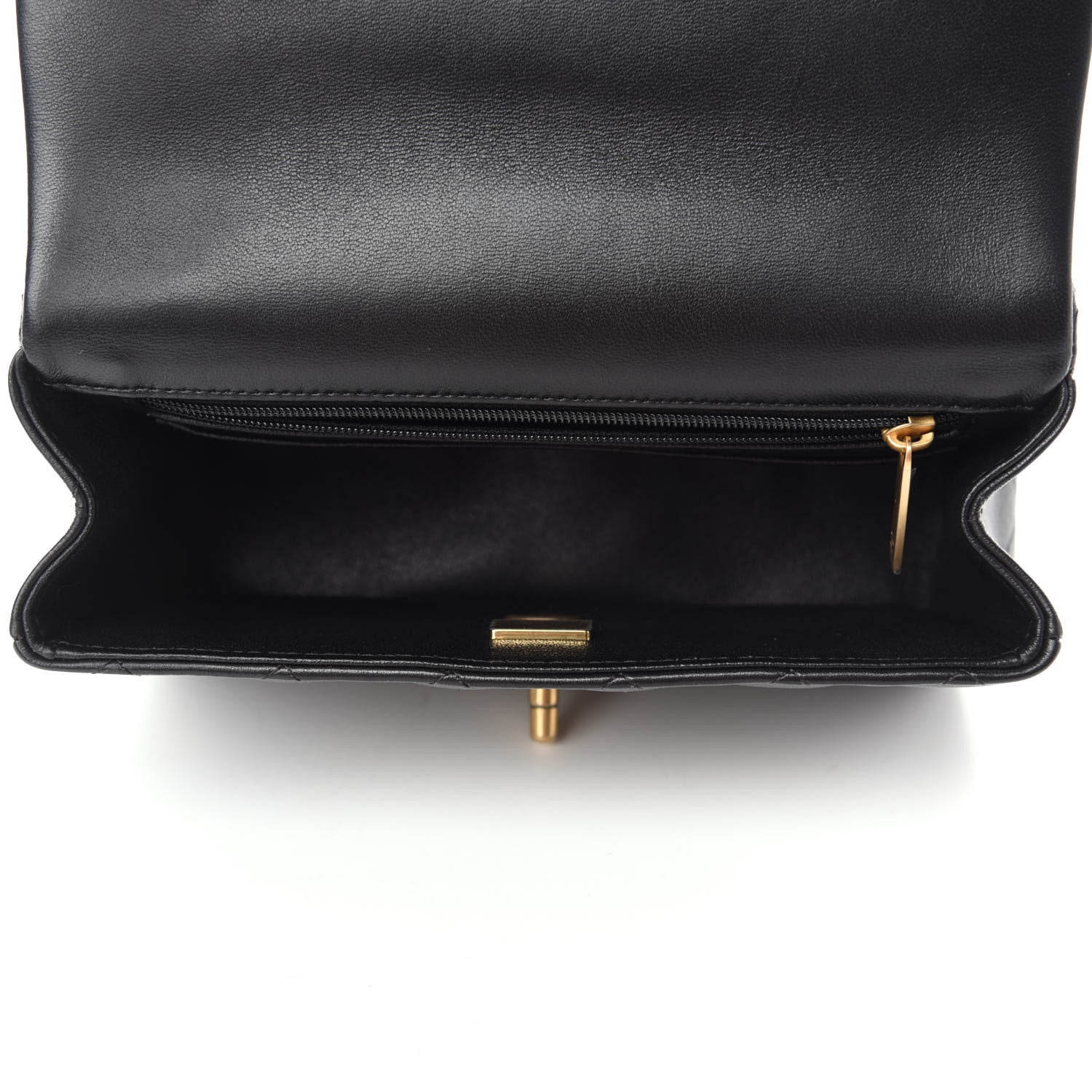 Chanel Lambskin Quilted Mini Top Handle Rectangular Flap Black 5 of 10