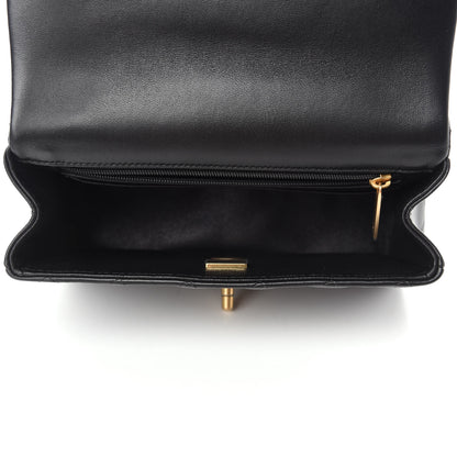 Chanel Lambskin Quilted Mini Top Handle Rectangular Flap Black 5 of 10