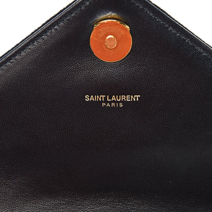 Saint Laurent Velvet Matelasse Chevron Medium Monogram Chain Bag Black 5 of 9