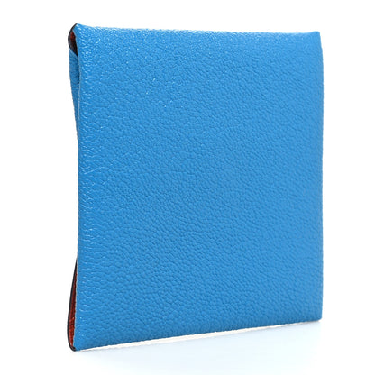 Hermes Chevre Mysore Bastia Verso Coin Purse Bleu Frida Cuivre 3 of 9