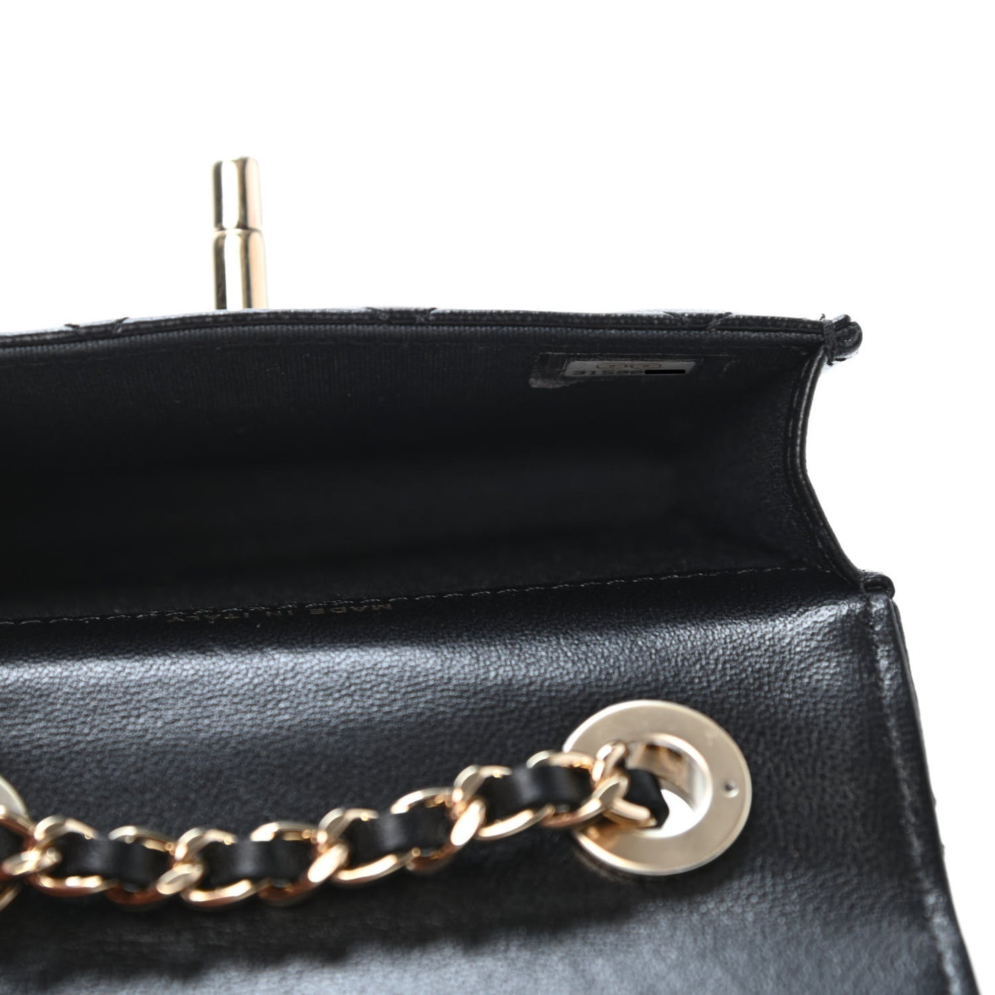 Lambskin Quilted Trendy CC Card Holder On Chain Black
