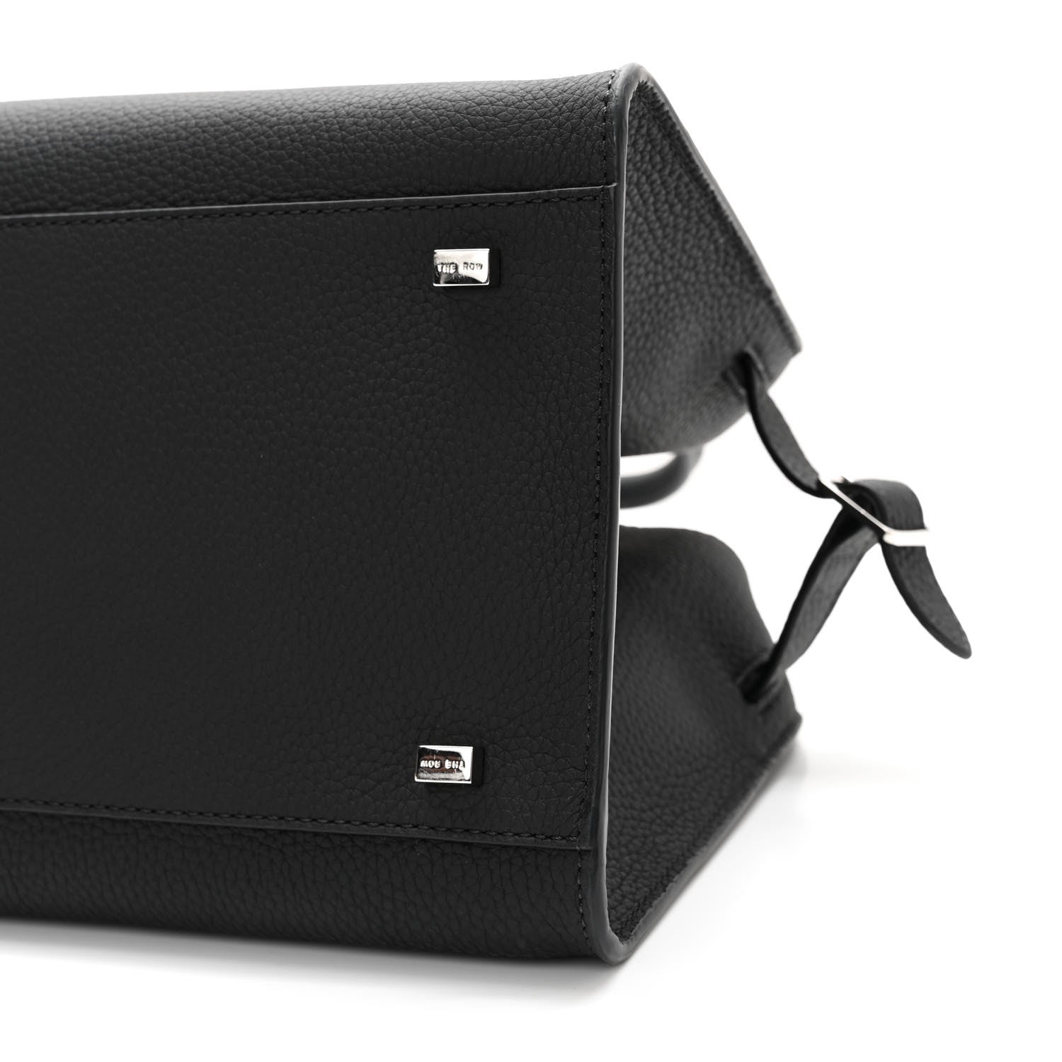 The Row Grained Calfskin Soft Margaux 10 Bag Black 9 of 9