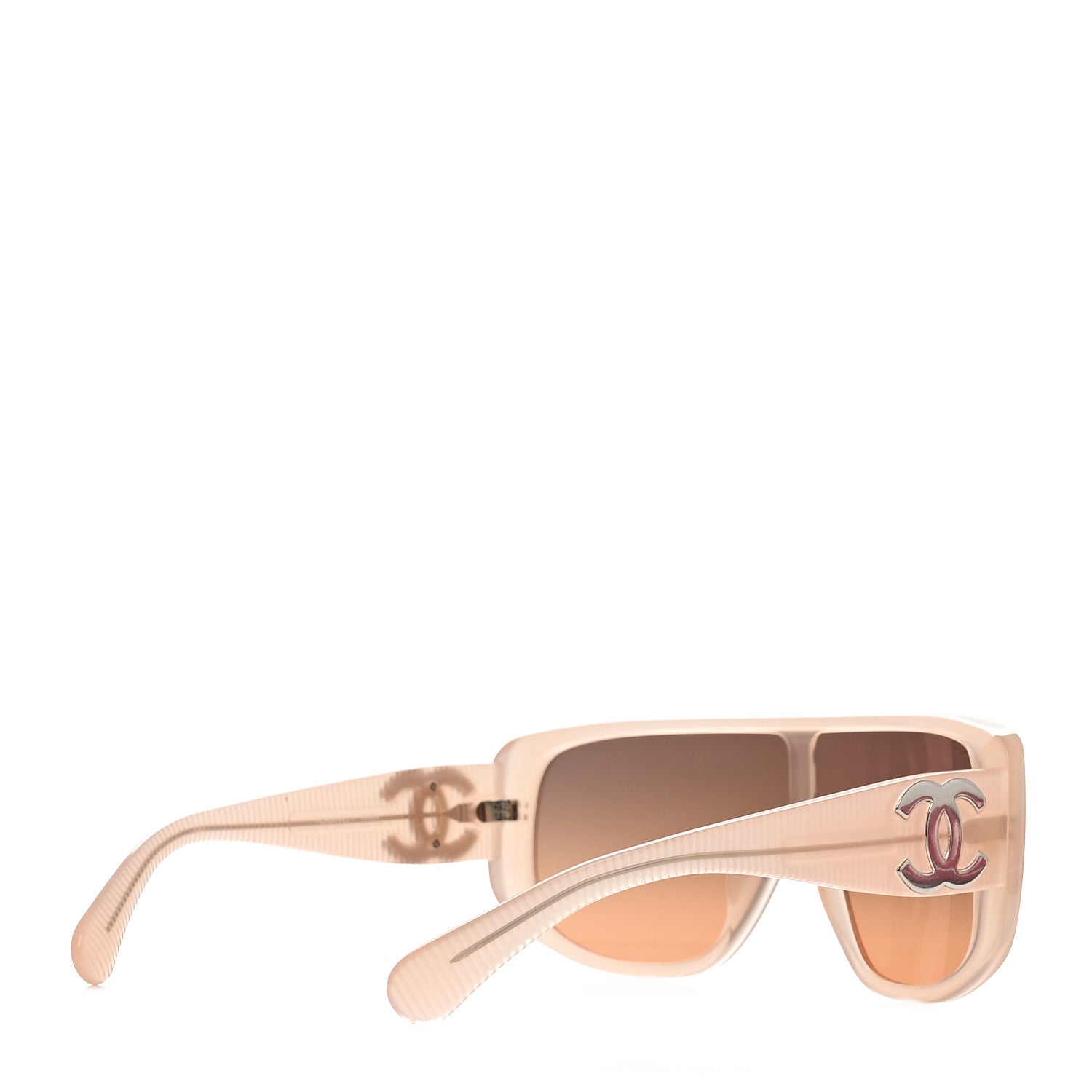 Chanel Transparent Acetate Shield Sunglasses 5495 Light Pink 4 of 6