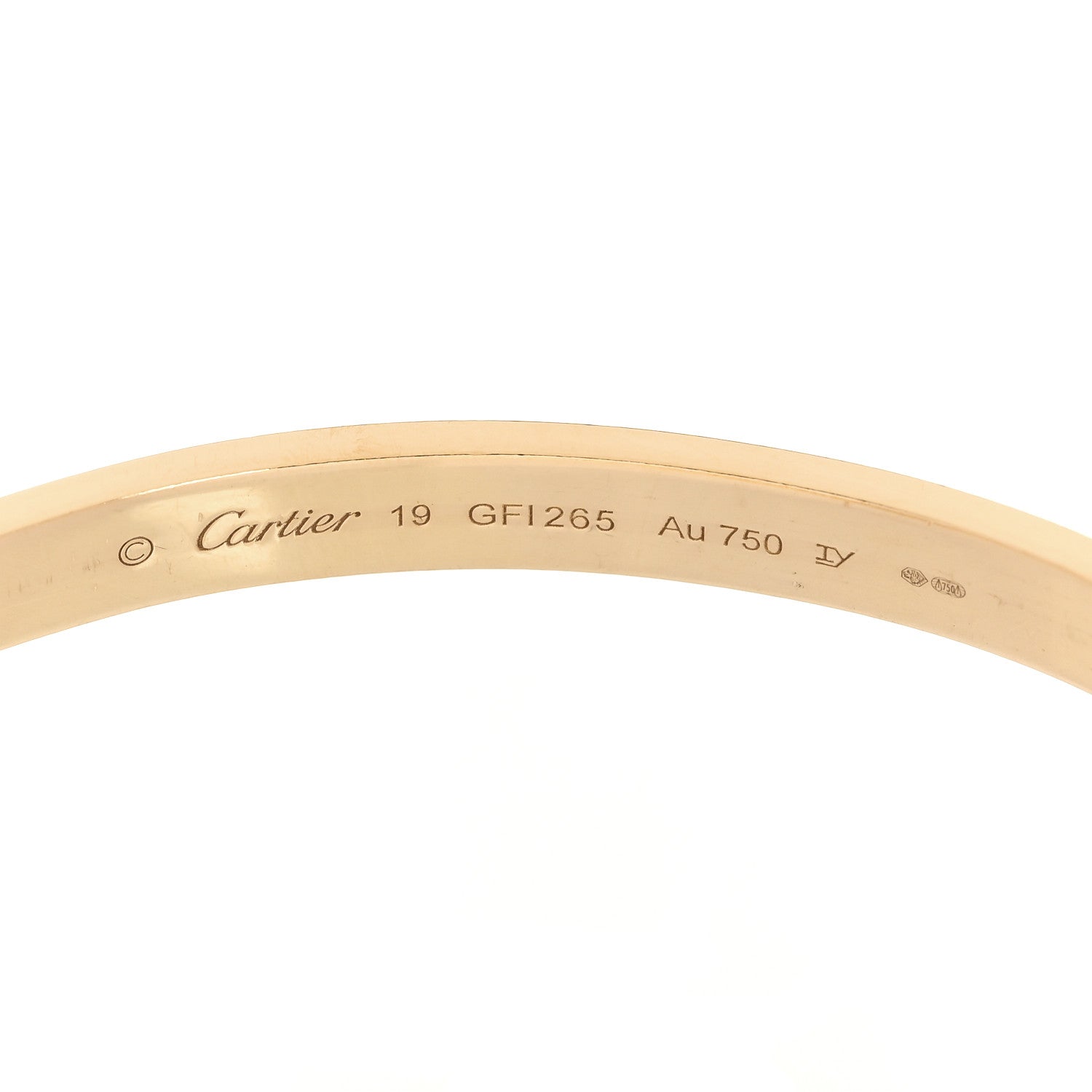 Cartier 18K Yellow Gold LOVE Bracelet 19 7 of 7