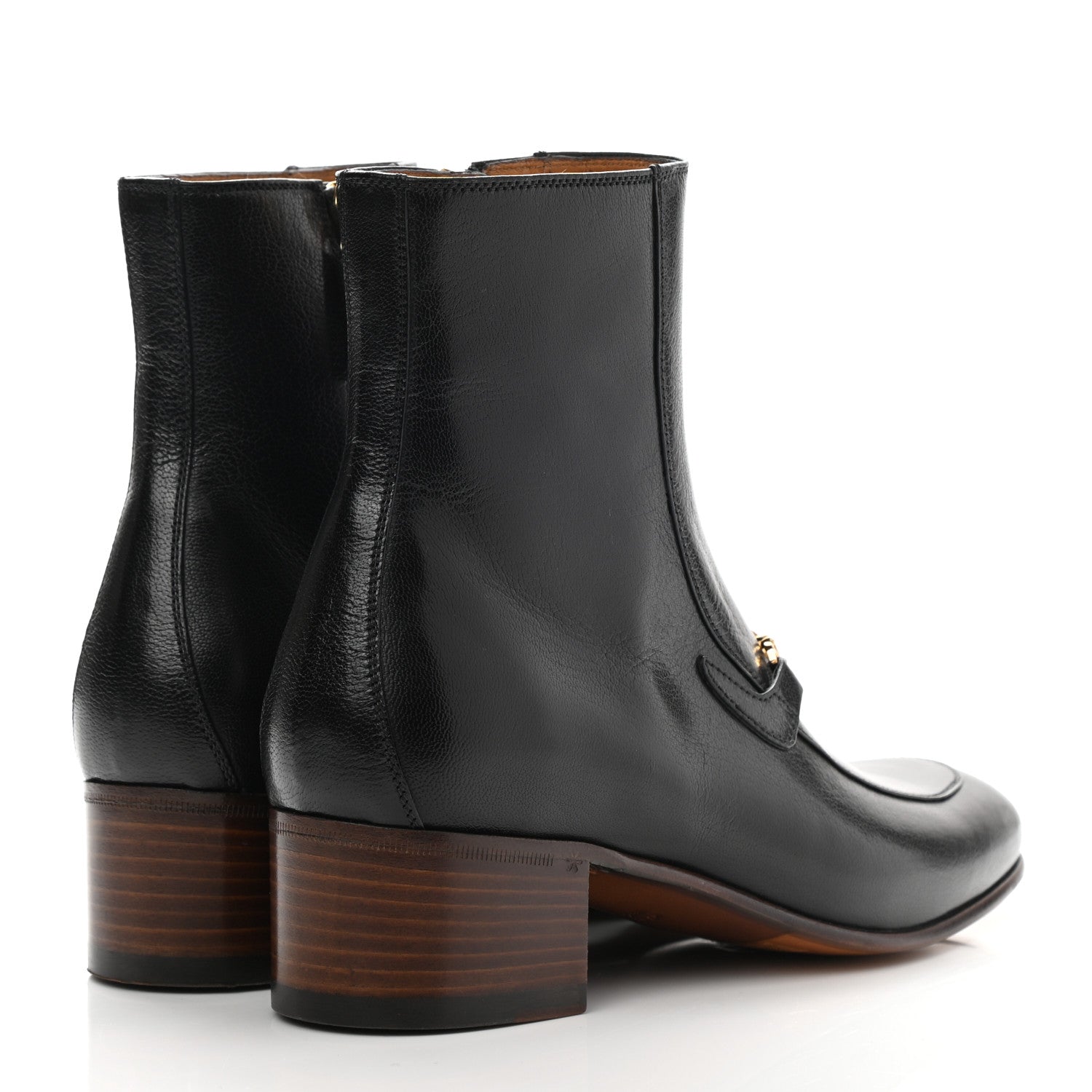 Gucci Goatskin Interlocking G Chain Ankle Boots 37 Black 4 of 9