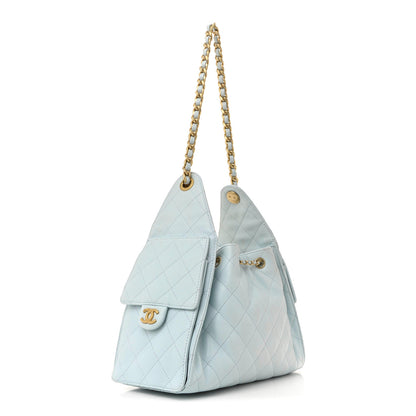 Chanel Caviar Quilted Small Chanel 25 Handbag Light Blue 3 of 15