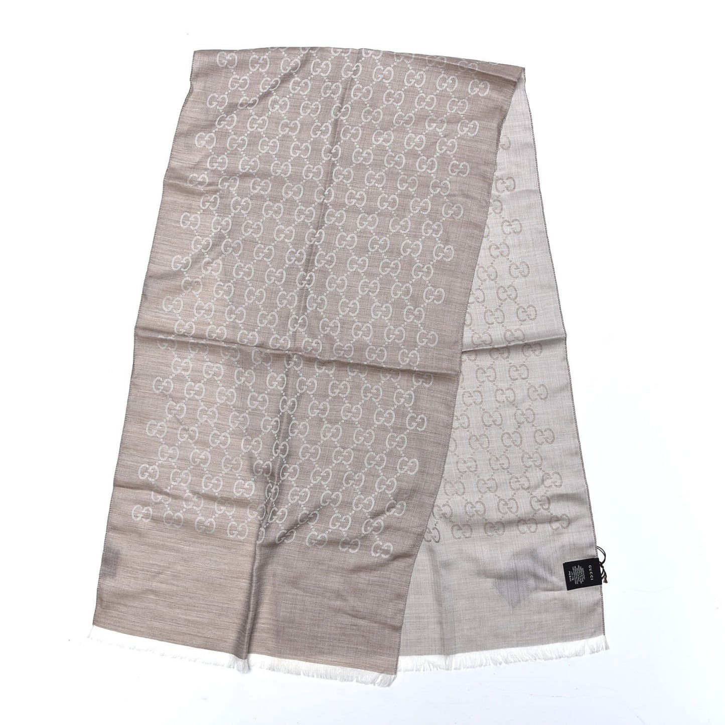 Wool Silk GG Monogram GGNat Scarf Sand