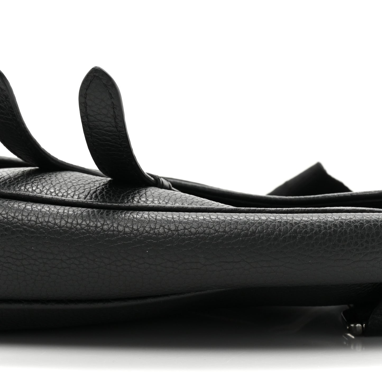 X SHAWN STUSSY Grained Calfskin Saddle Bag Black