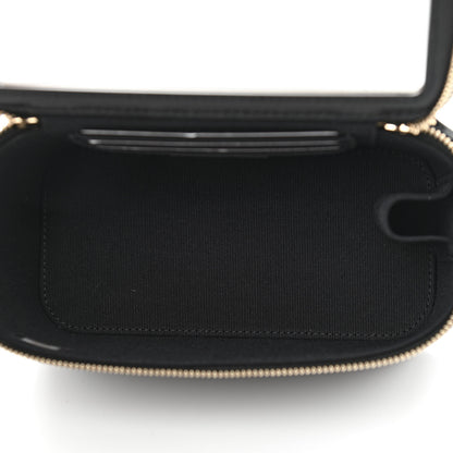 Chanel Lambskin Quilted Small Top Handle Vanity Case With Chain Black 5 of 12