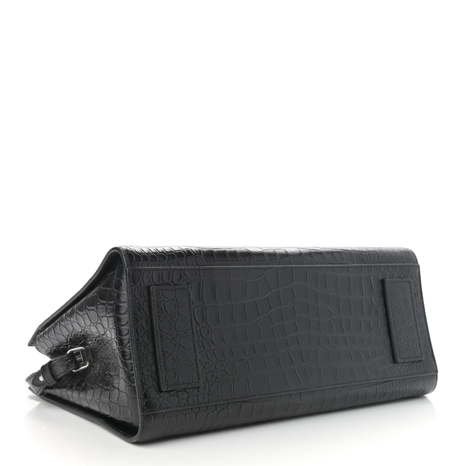 Saint Laurent Calfskin Crocodile Embossed Large Jane Tote Bag Black 4 of 10