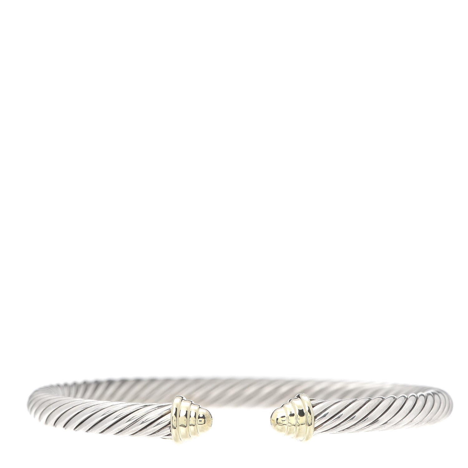 David Yurman Sterling Silver 14K Yellow Gold 5mm Cable Classics Bracelet 1 of 4