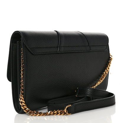 Versace Grained Calfskin Virtus Wallet On Chain Black 3 of 8