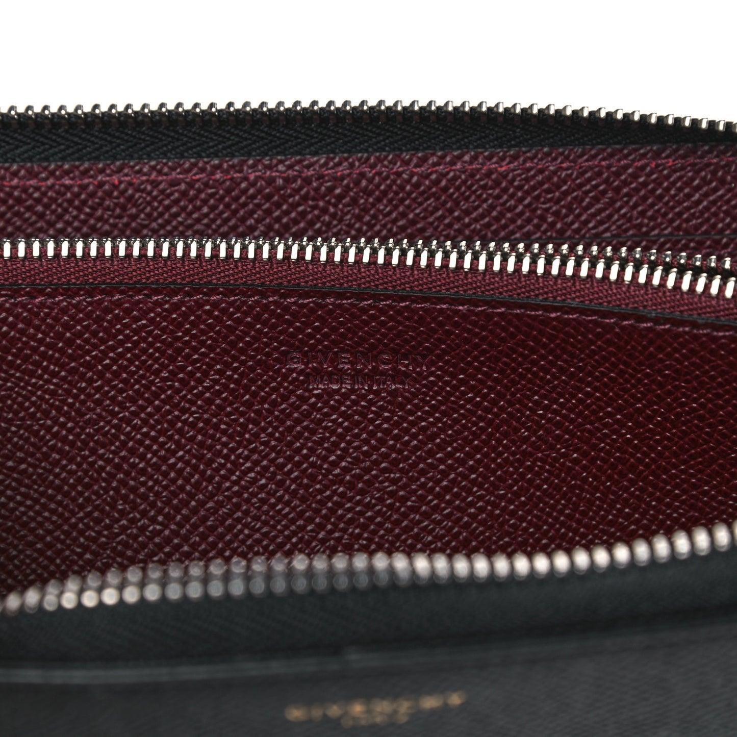 Grained Calfskin Zip Around Wallet Black
