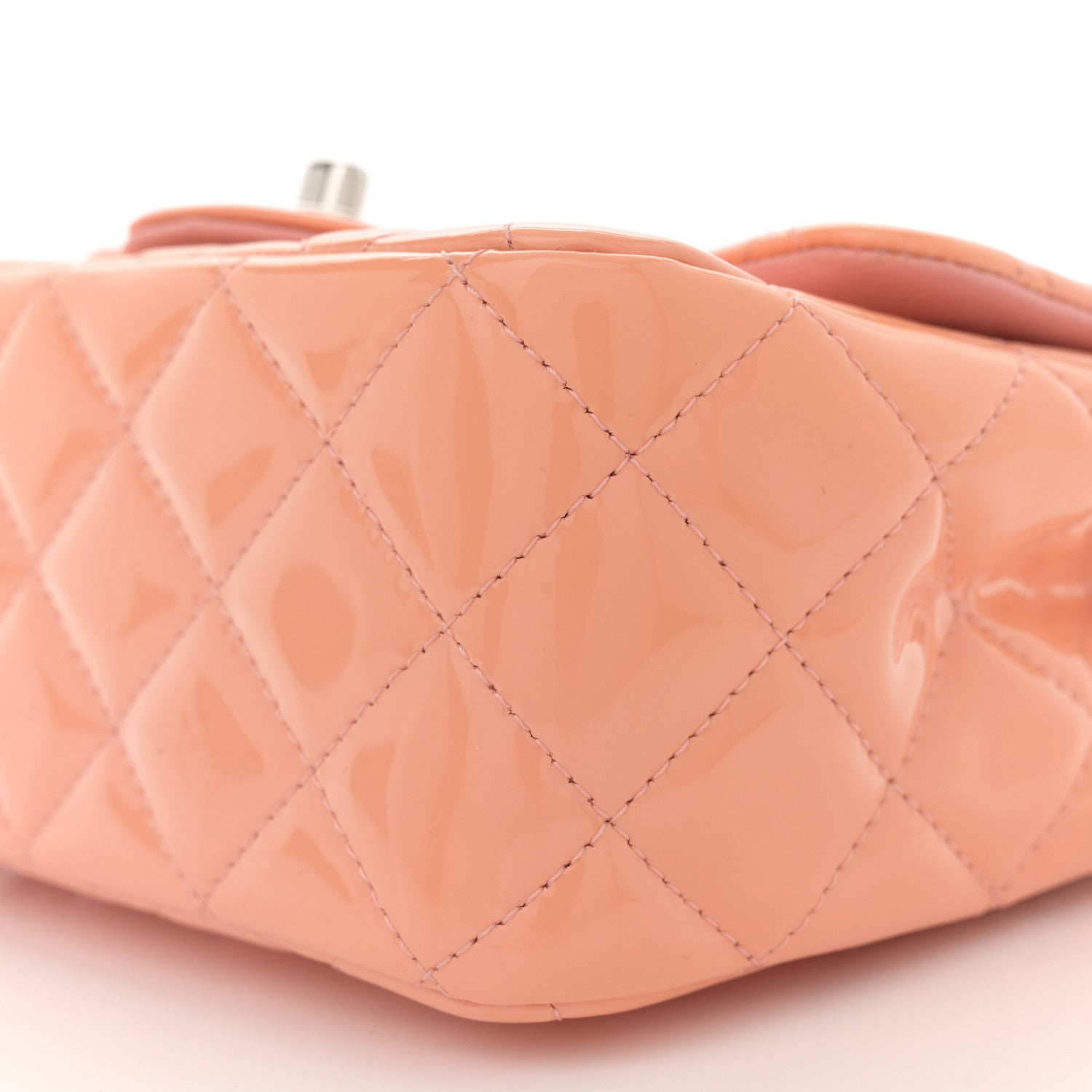 Chanel Patent Quilted Mini Square Flap Pink 10 of 11