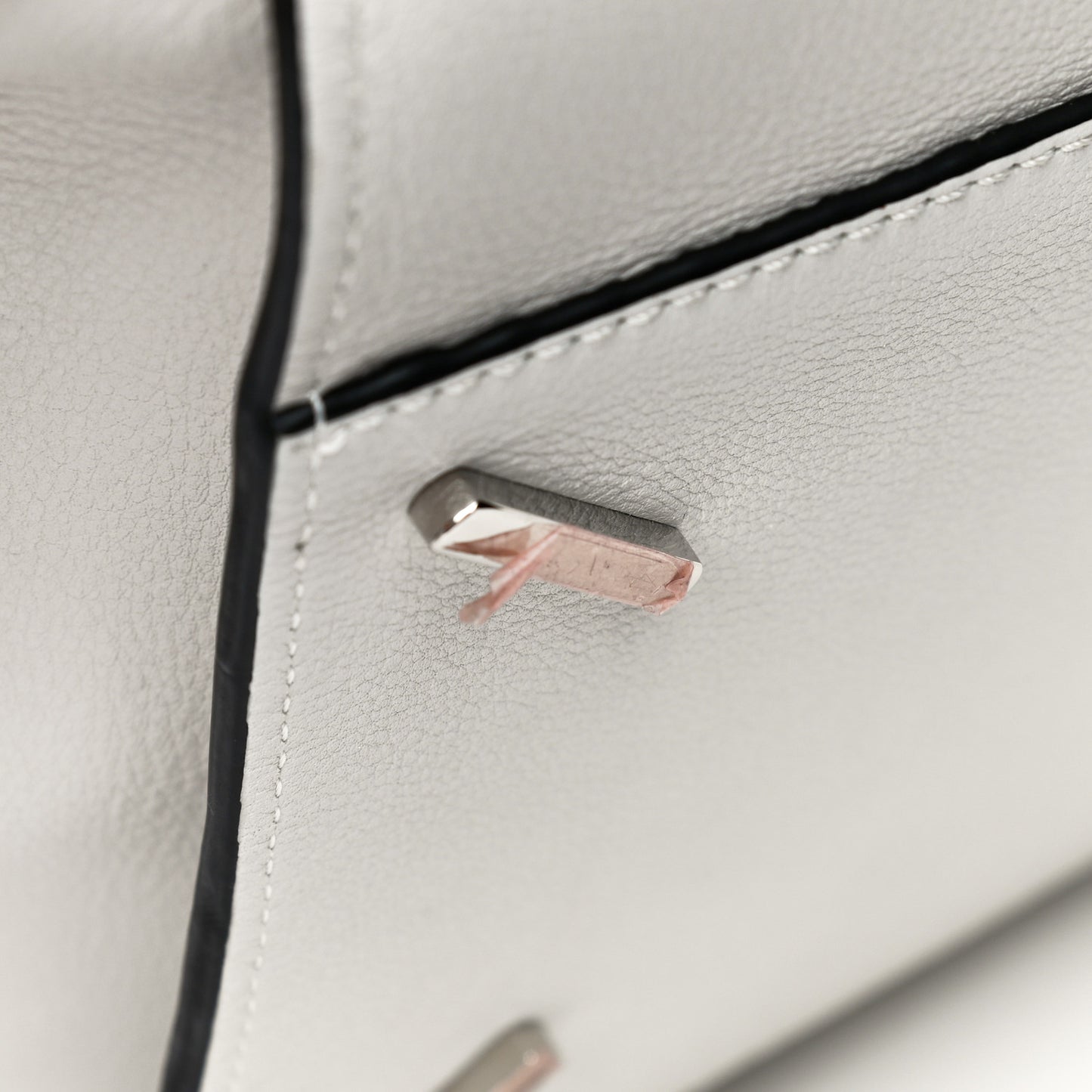 Grained Calfskin Small Hammock Shoulder Bag Soft White