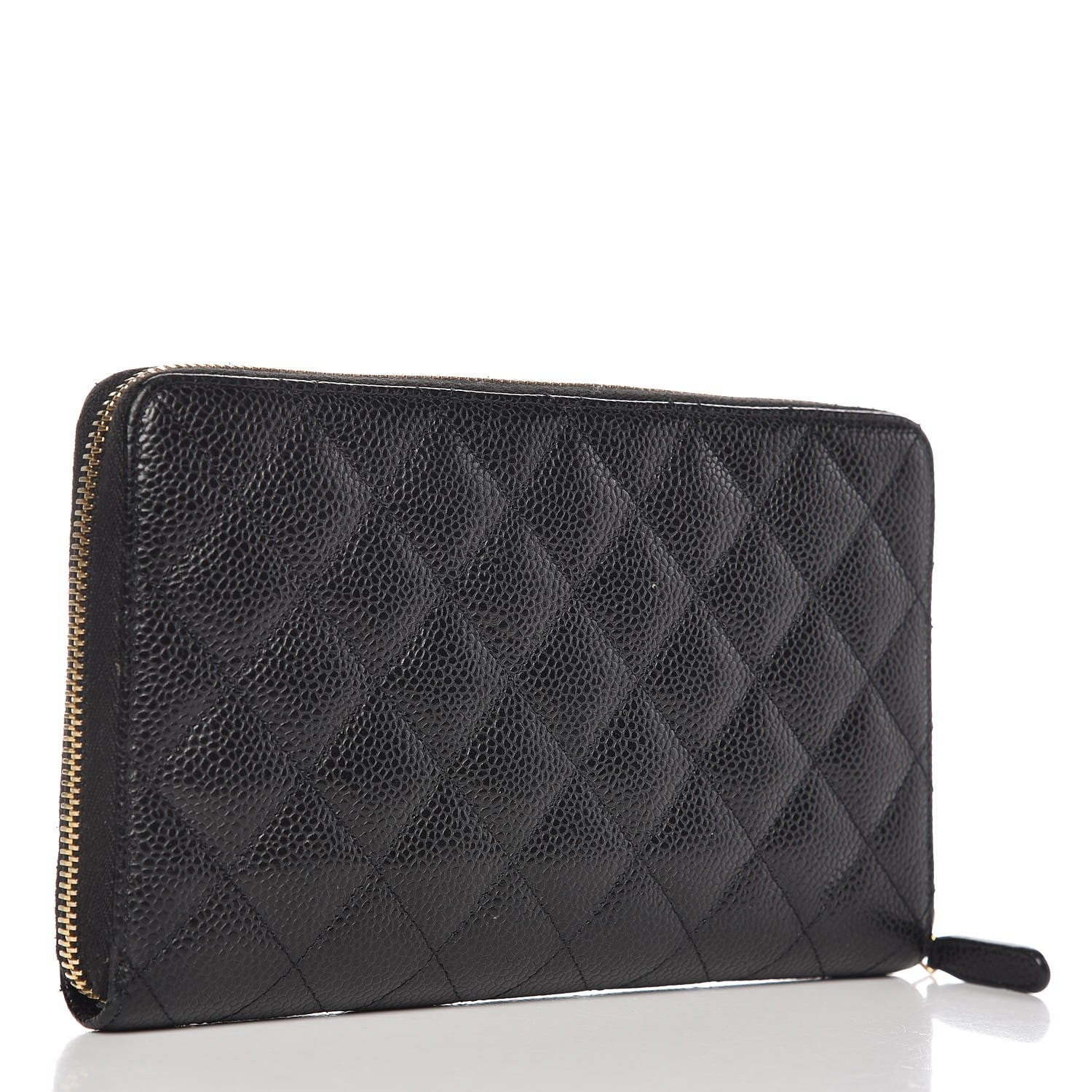 Chanel Caviar Quilted Large Zip Around Organizer Wallet Black 3 of 14