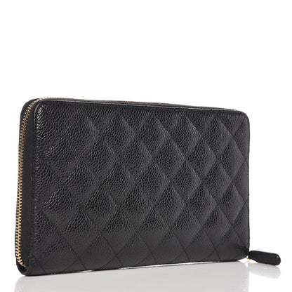 Chanel Caviar Quilted Large Zip Around Organizer Wallet Black 3 of 14