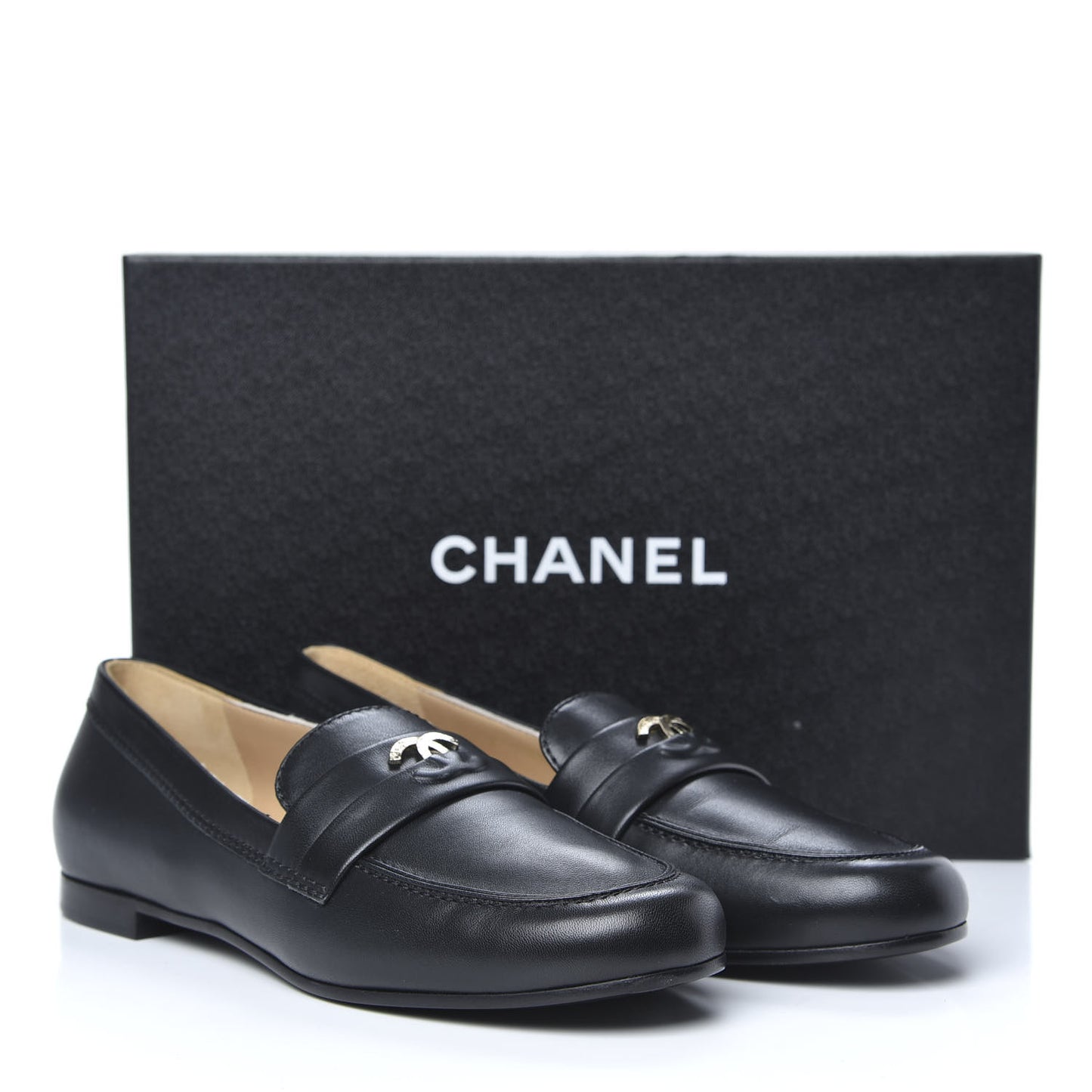 Lambskin CC Loafers 39 Black
