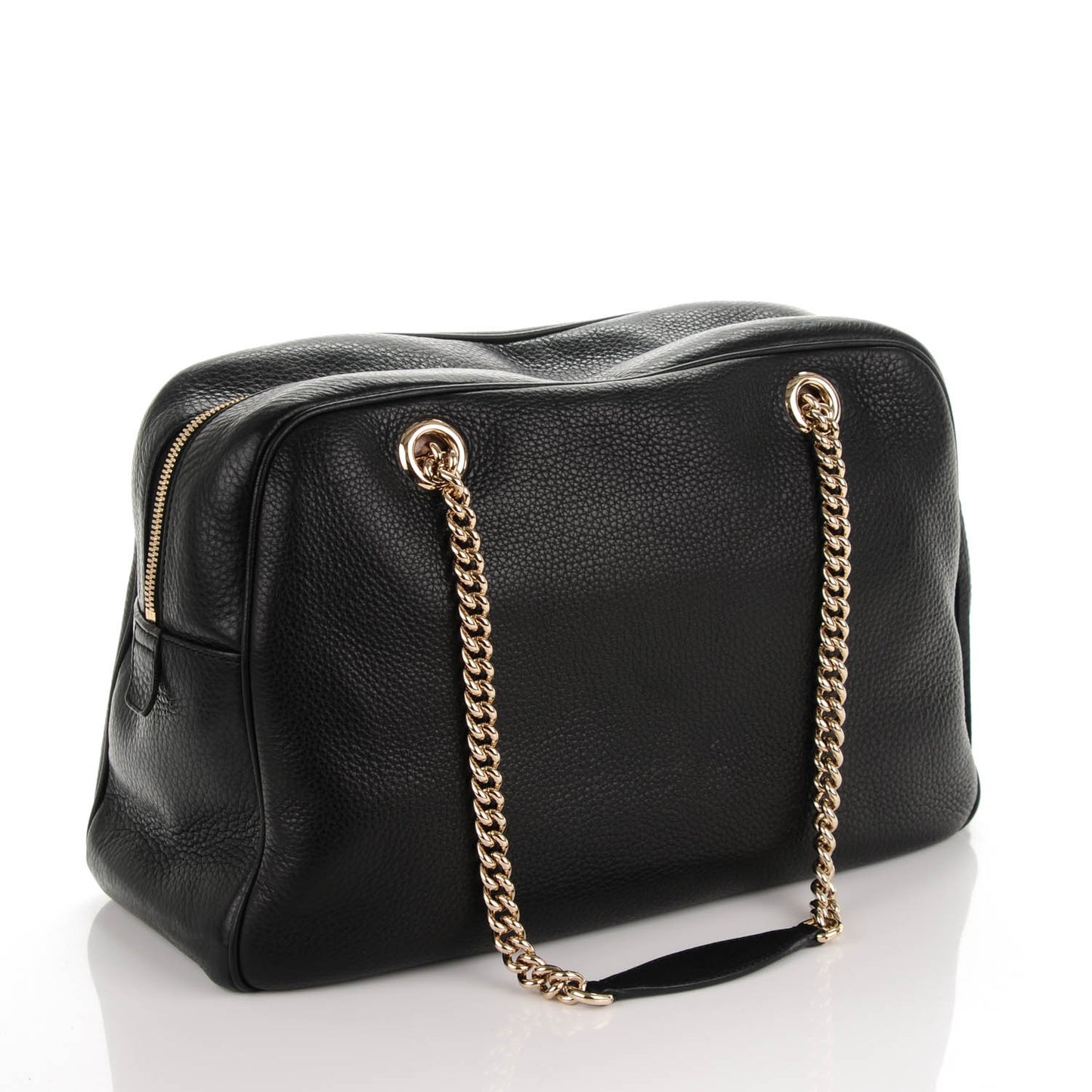 Pebbled Calfskin Medium Soho Bowler Black
