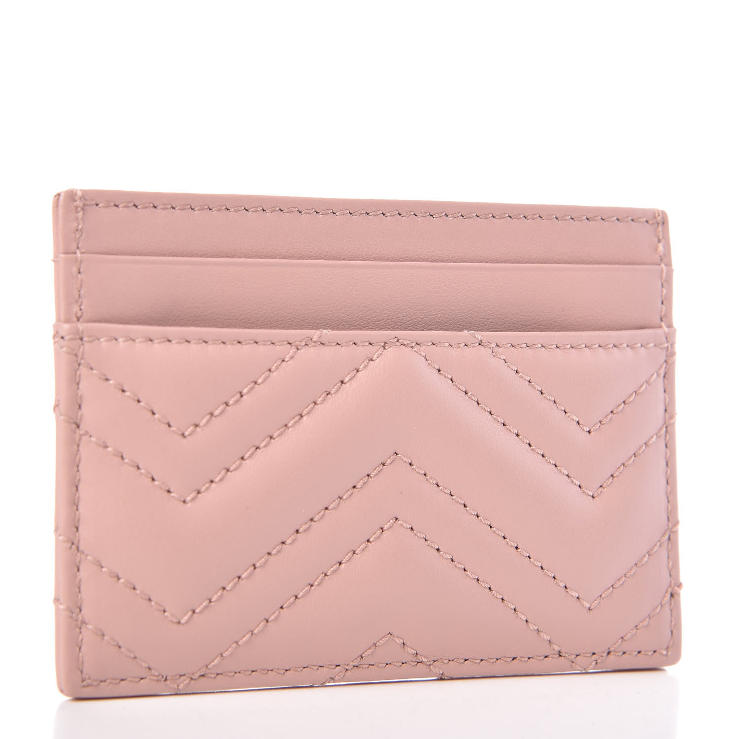 Gucci Calfskin Matelasse GG Marmont Card Holder Perfect Pink 3 of 7