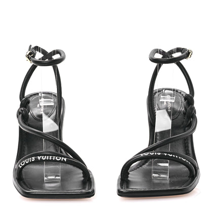 Louis Vuitton Lambskin Strappy Slingback Sandal 37 Black 2 of 7