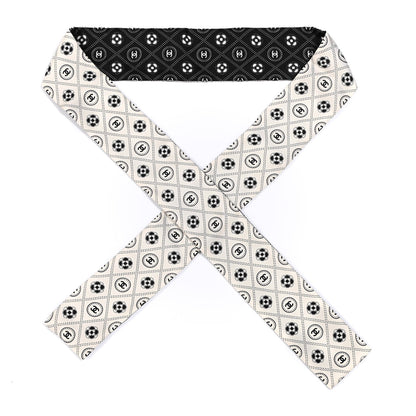 Chanel Silk CC Polka Dot Slim Bandeau Scarf Black Ecru 1 of 2