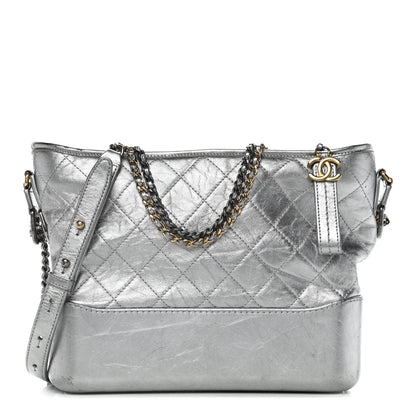Chanel Metallic Aged Calfskin Quilted Medium Gabrielle Silver 1 of 13