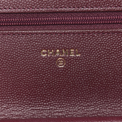 Chanel Caviar Quilted Boy Wallet On Chain WOC Dark Purple 6 of 11