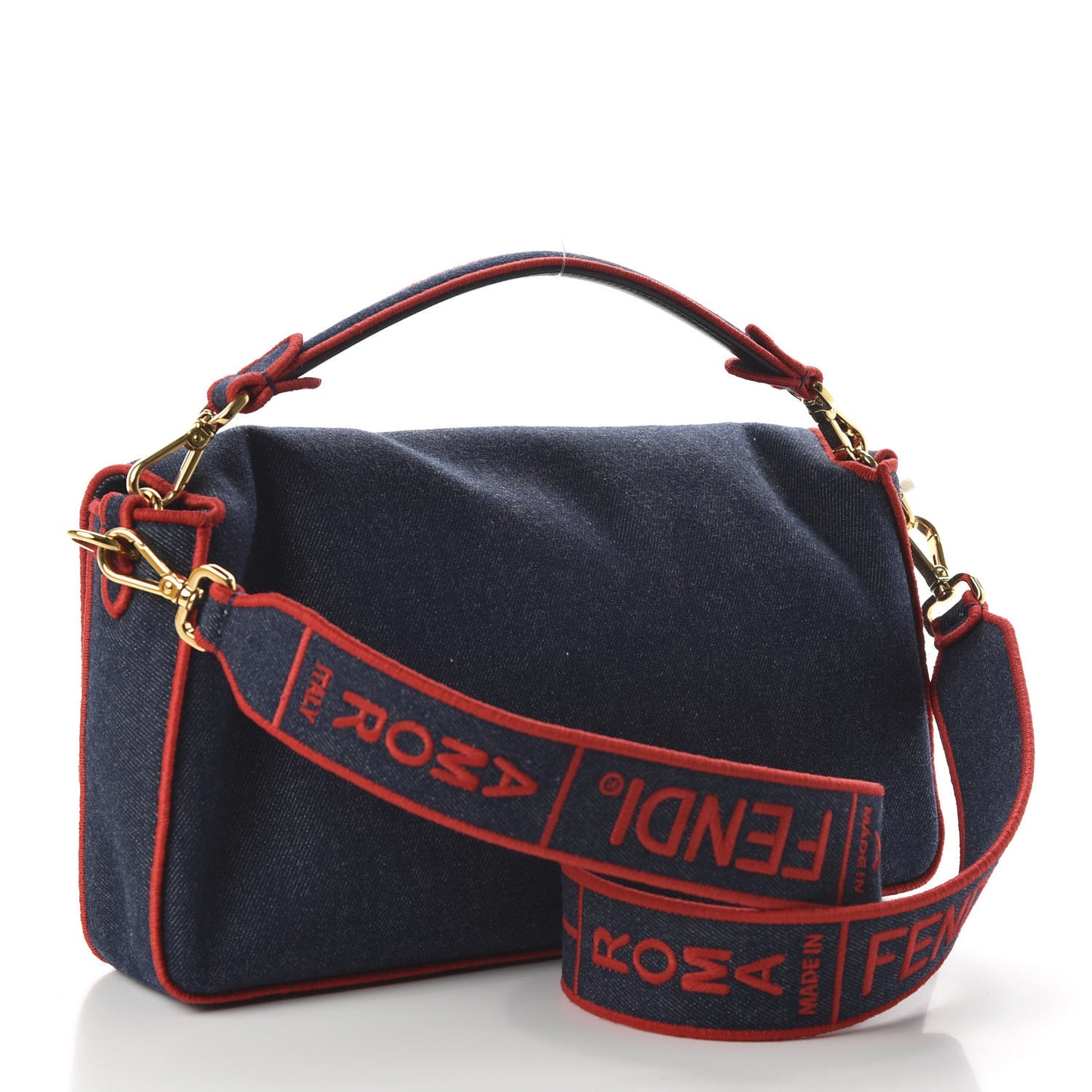 Denim Large Baguette Blue Rosso