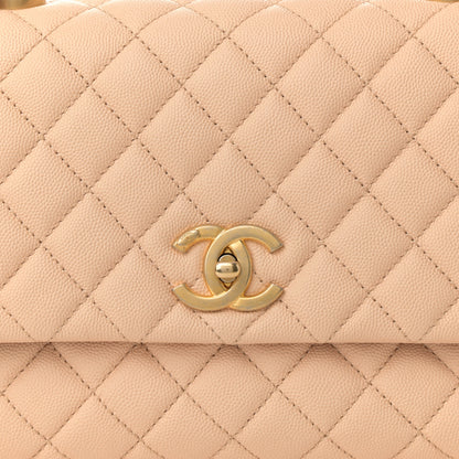 Chanel Caviar Quilted Small Coco Handle Flap Beige 8 of 11