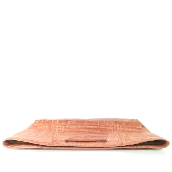Crocodile Convertible Clutch Pink