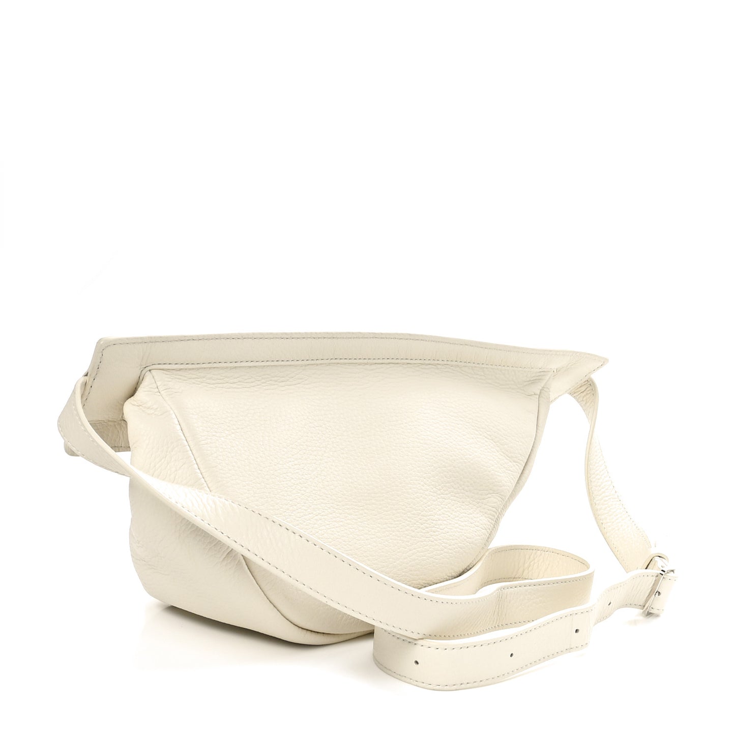 Grained Calfskin Small Slouchy Banana Bag Ivory