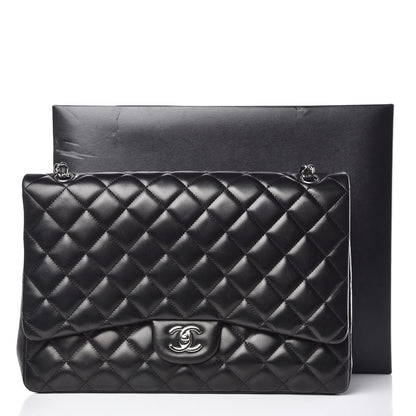 Chanel Lambskin Quilted Maxi Single Flap Black 12 of 15