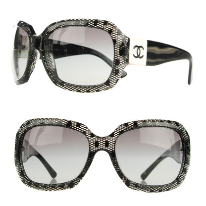 Chanel Acetate CC Lace Effect Sunglasses 5146 Black White 1 of 6