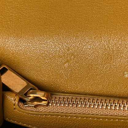 Saint Laurent Sheepskin Matelasse Chevron Monogram Medium College Bag Olive 10 of 11