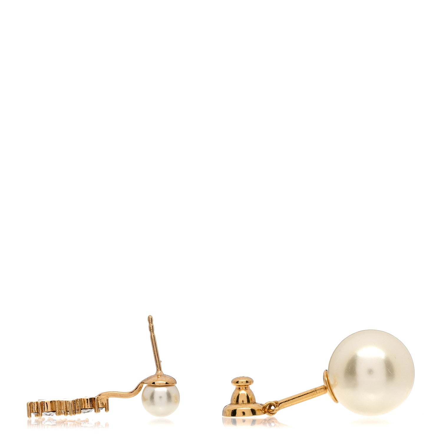 Christian Dior Pearl Crystal My ABCDior Tribales Etoile Earring Gold 3 of 4