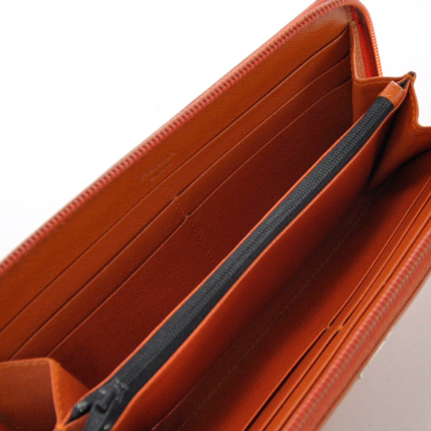 Prada Saffiano Zip Around Wallet Papaya 5 of 7