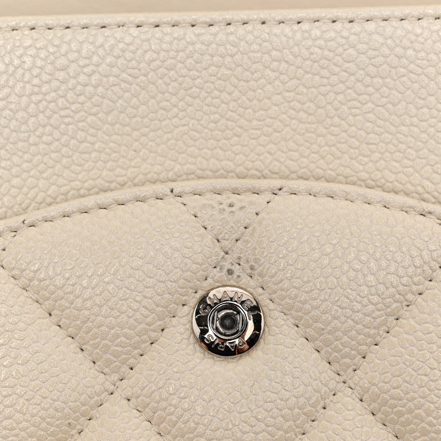 Caviar Quilted Jumbo Double Flap White