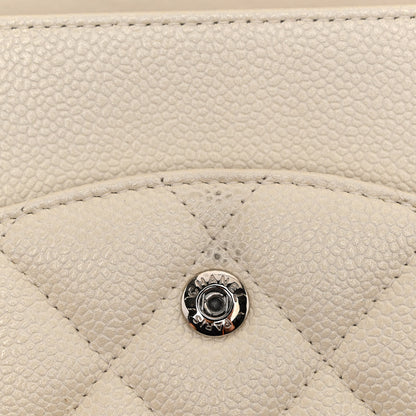Chanel Caviar Quilted Jumbo Double Flap White 12 of 14