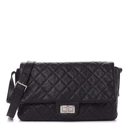 Chanel Calfskin Quilted Jumbo Easy Reissue Messenger Flap Black 1 of 13