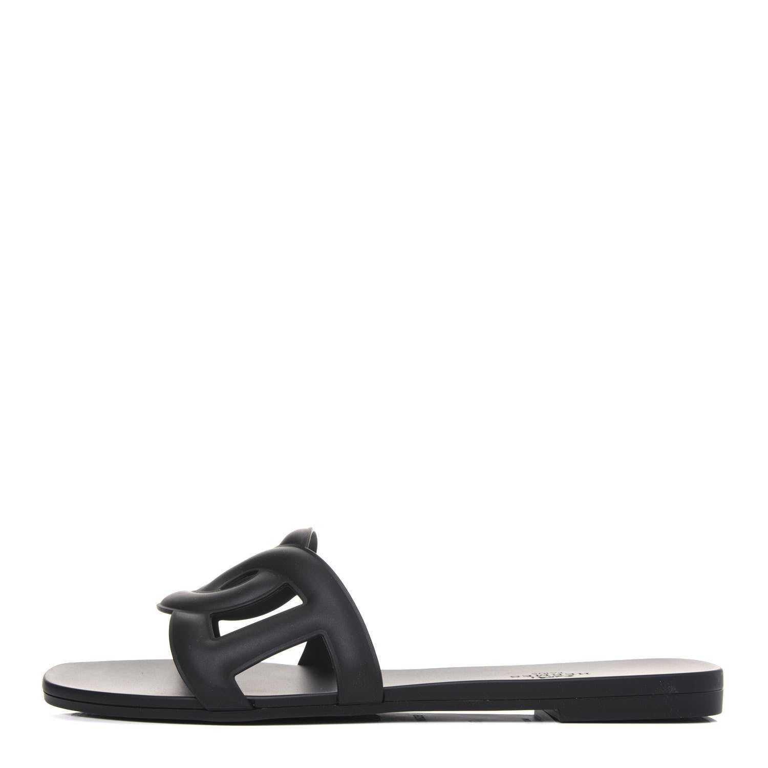 Hermes Rubber Aloha Sandals 39 Black 1 of 8
