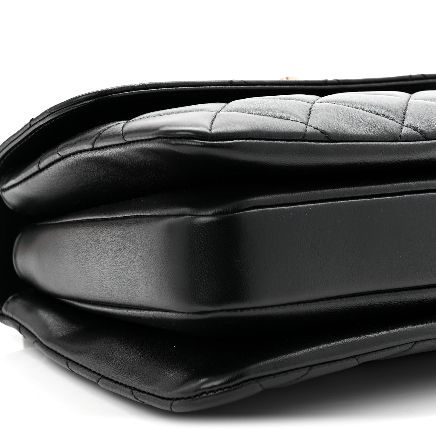 Lambskin Quilted Small Trendy CC Dual Handle Flap Bag Black