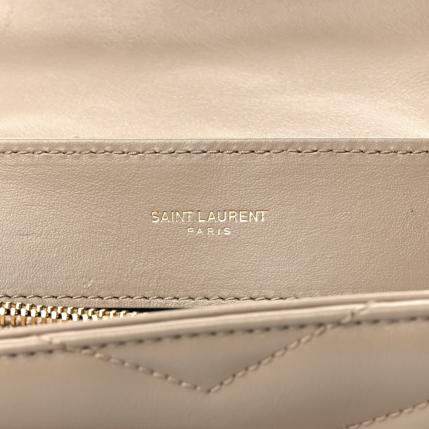 Saint Laurent Calfskin Y Quilted Monogram Small Loulou Chain Satchel Dark Beige 6 of 14