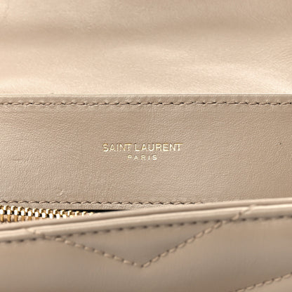 Saint Laurent Calfskin Y Quilted Monogram Small Loulou Chain Satchel Dark Beige 6 of 14