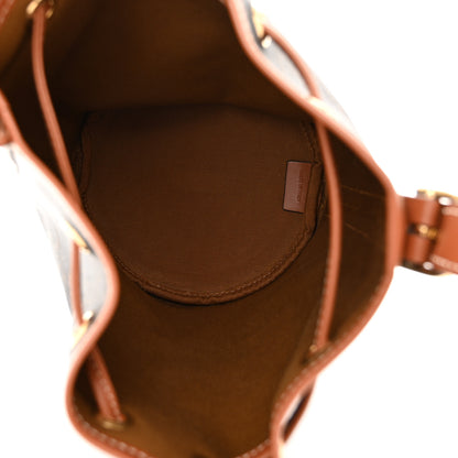 Celine Triomphe Canvas Calfskin Small Drawstring Bucket Bag Tan 5 of 10