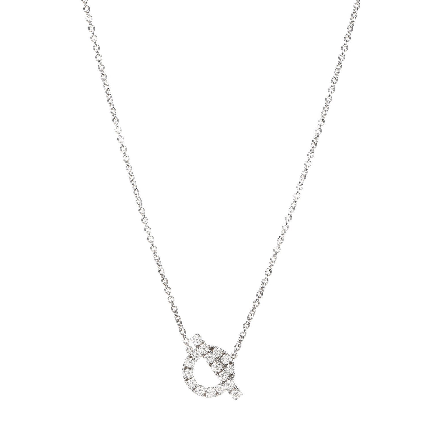 18K White Gold Diamond Finesse Pendant Necklace