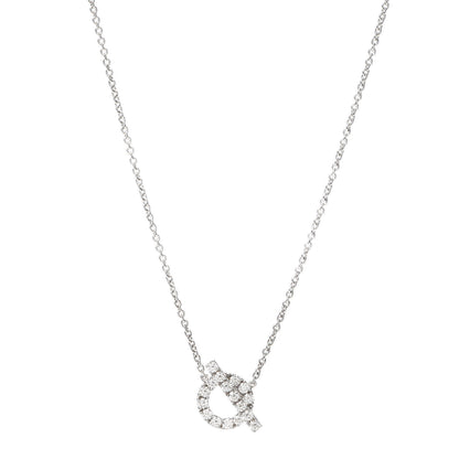 Hermes 18K White Gold Diamond Finesse Pendant Necklace 1 of 6