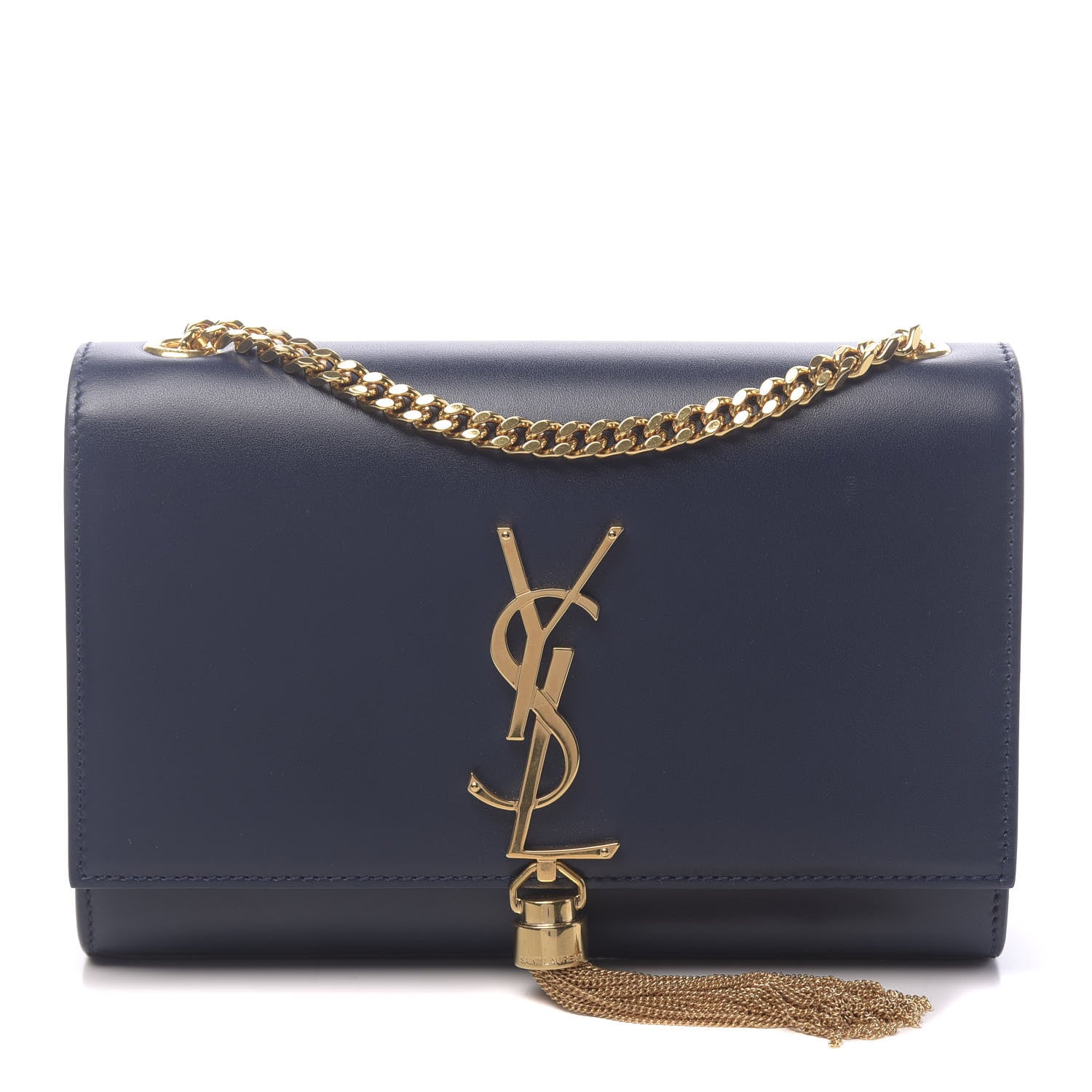 Saint Laurent Calfskin Small Classic Monogram Kate Tassel Satchel Blue 1 of 9