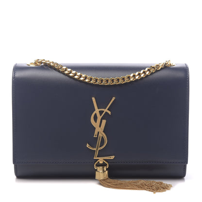 Saint Laurent Calfskin Small Classic Monogram Kate Tassel Satchel Blue 1 of 9