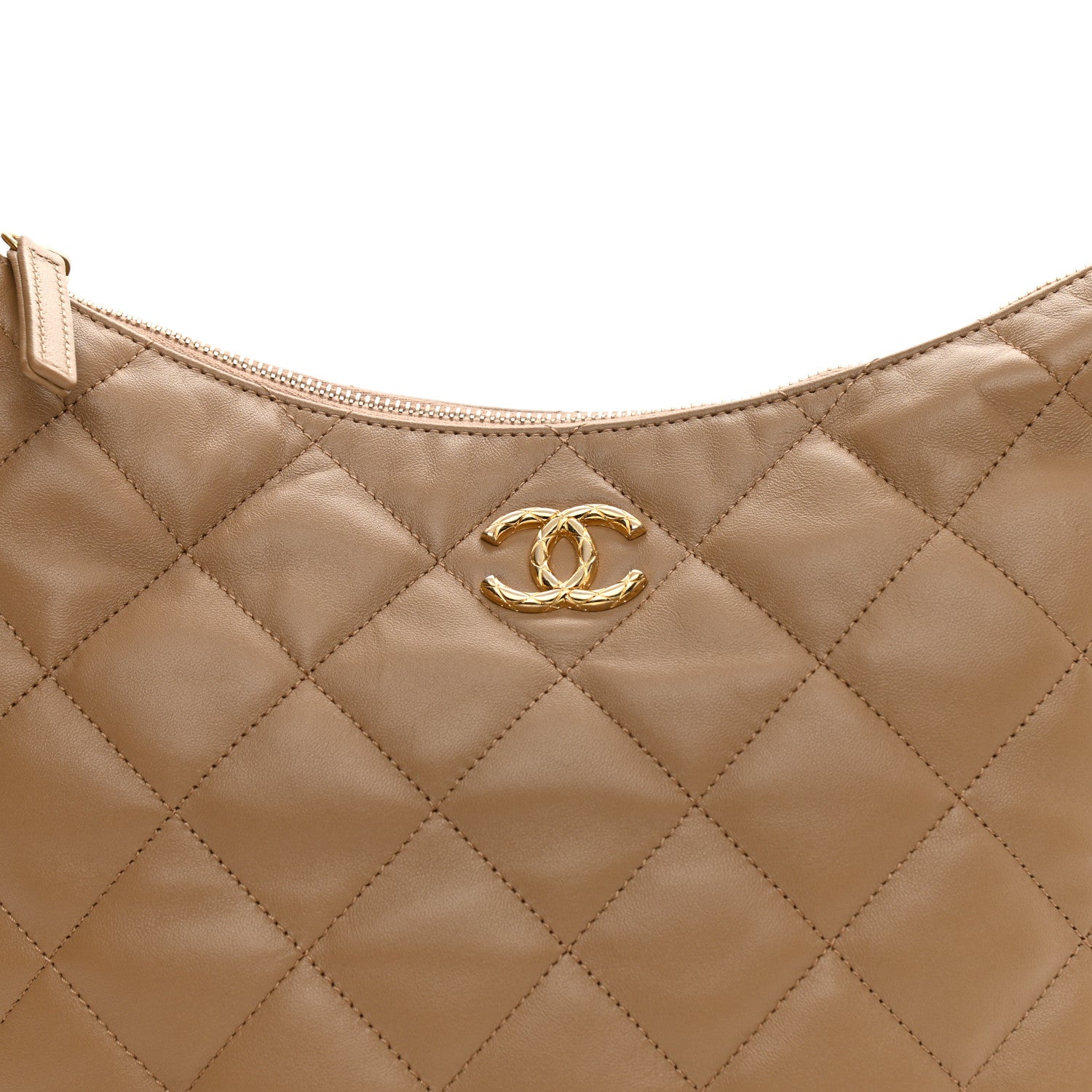 Chanel Lambskin Quilted Hobo Beige 8 of 8